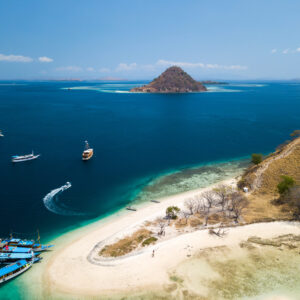 Aerial,View,Of,Pulau,Kukusan,Island,Near,Komodo,National,Park