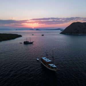 Sunset,View,In,Komodo,Island,Pulau,Koaba,Drone,View,In